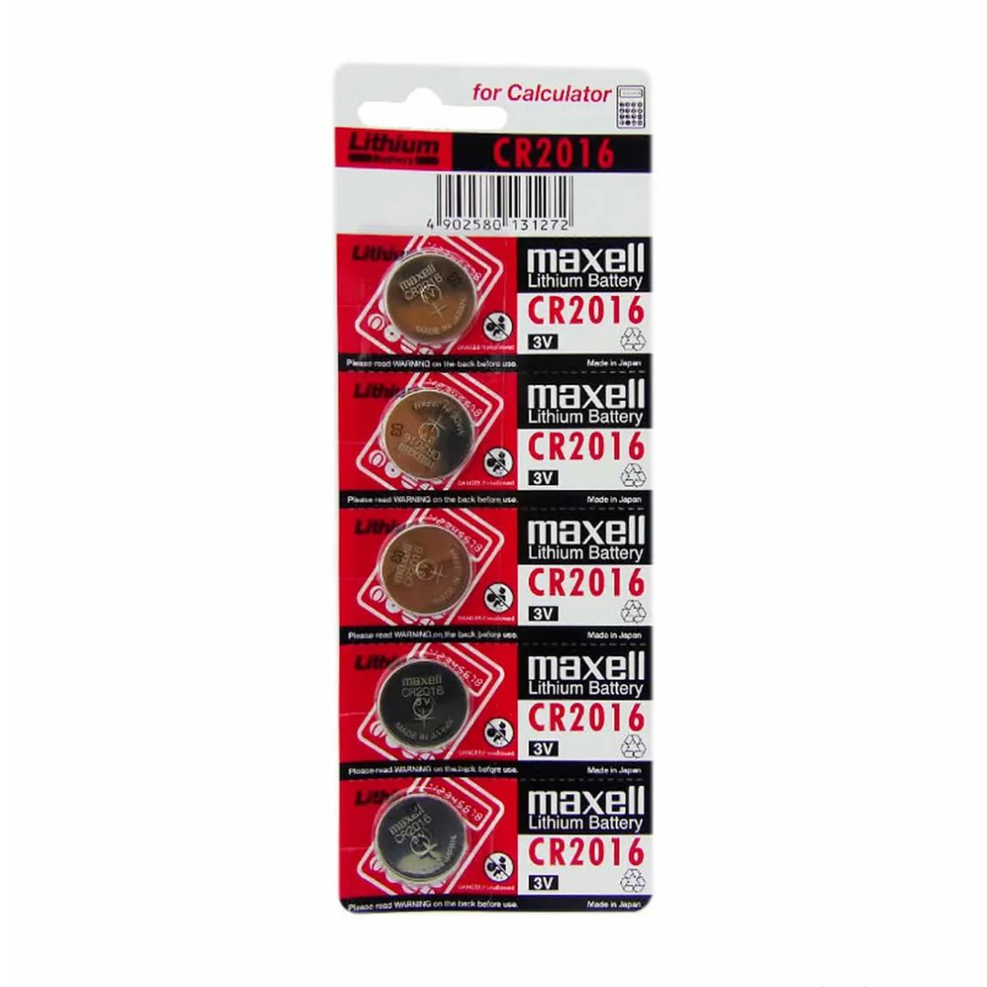 Blister 5 unidades pilas tipo botón CR2016 3V Maxell