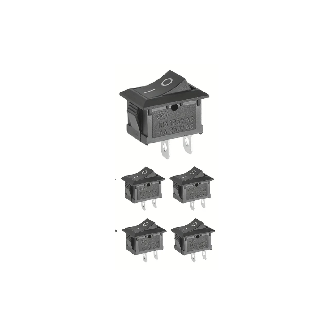 Botón Auto Interruptor Switch rectangular On/off Pack 5